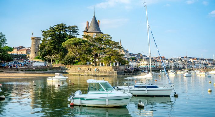Pornic, vue sur la plage et le port