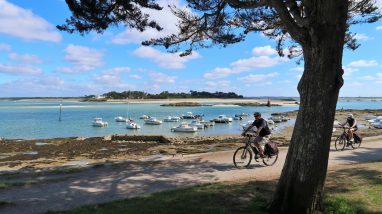 Cyclists on the Brittany coast
