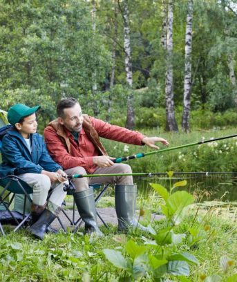 family camping and fishing